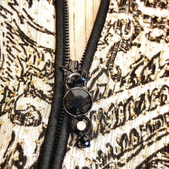 Vintage Sparkling Paisley Mandarin Jacket Sz M - Picture 14 of 14